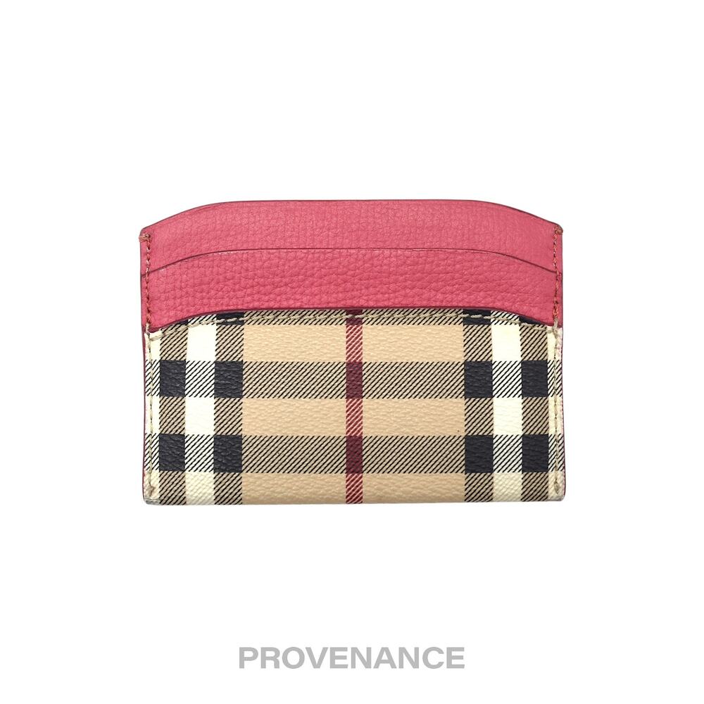 🔴 Burberry Card Holder Wallet - Haymarket Check Pink - Picture 2 of 7